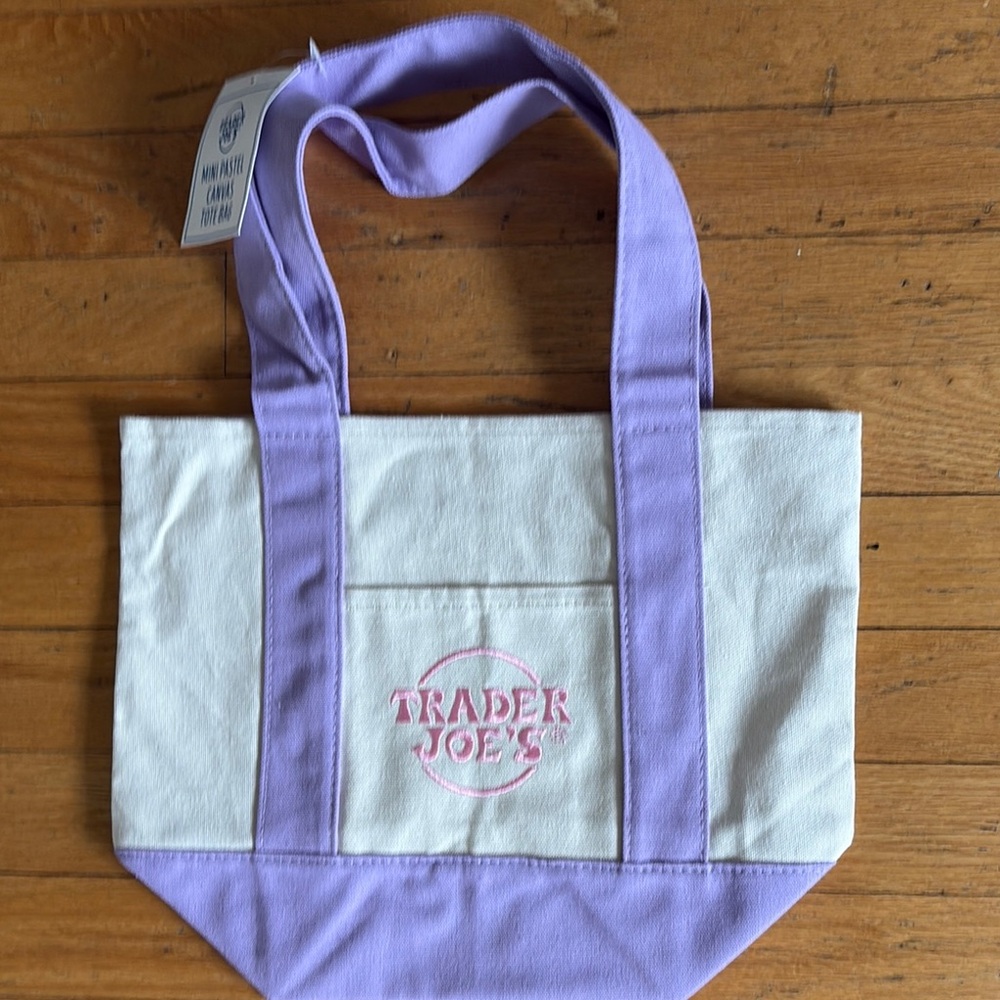 Chic Purple and Cream Mini Bag with Textured Design